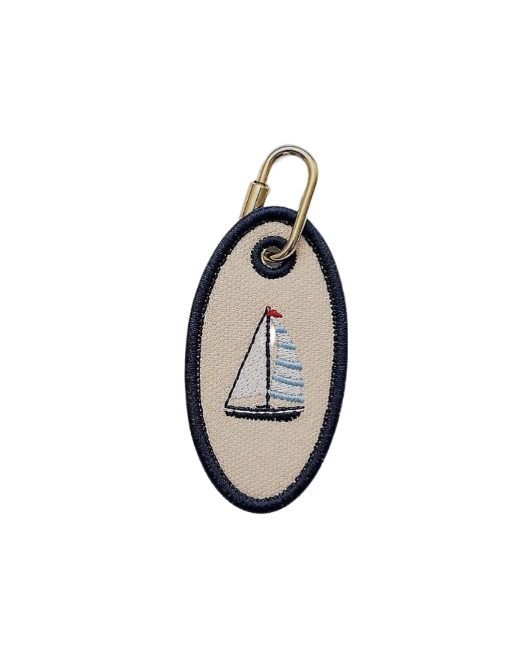 Sailboat Embroidered Bag Charm
