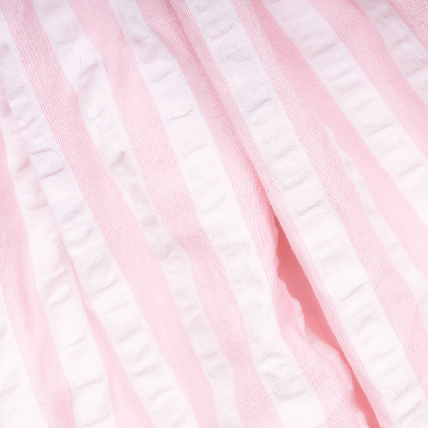 Pink & White Seersucker Tie Top Smocked Dress