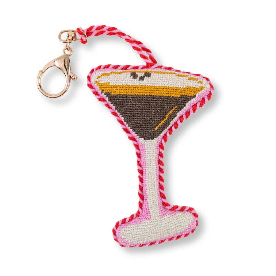 Espresso Martini Needlepoint Bag Charm