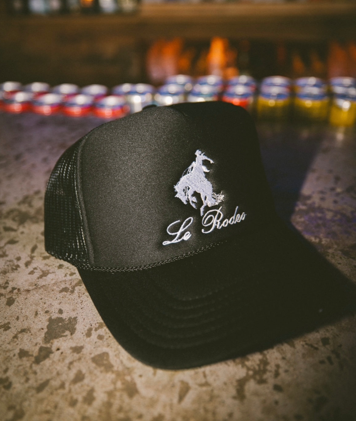 Le Rodeo w Horse Trucker Hat - Black