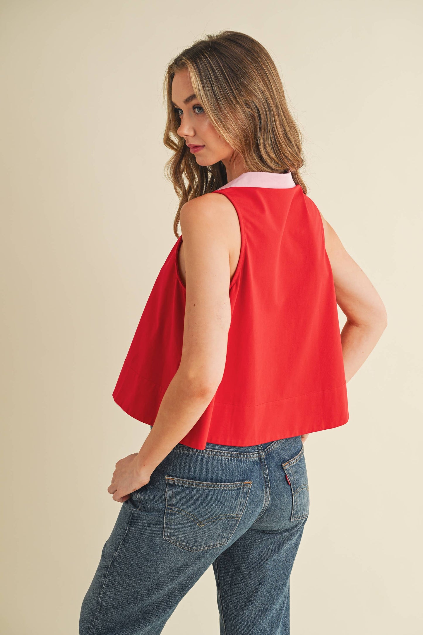 Sara Collared Cotton Poplin Top