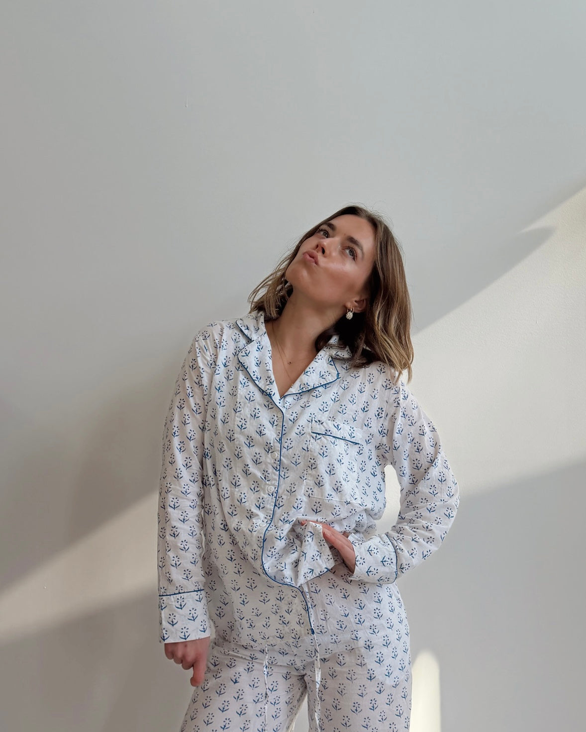 Leighton Long Sleeve & Pants Cotton Pajama Set