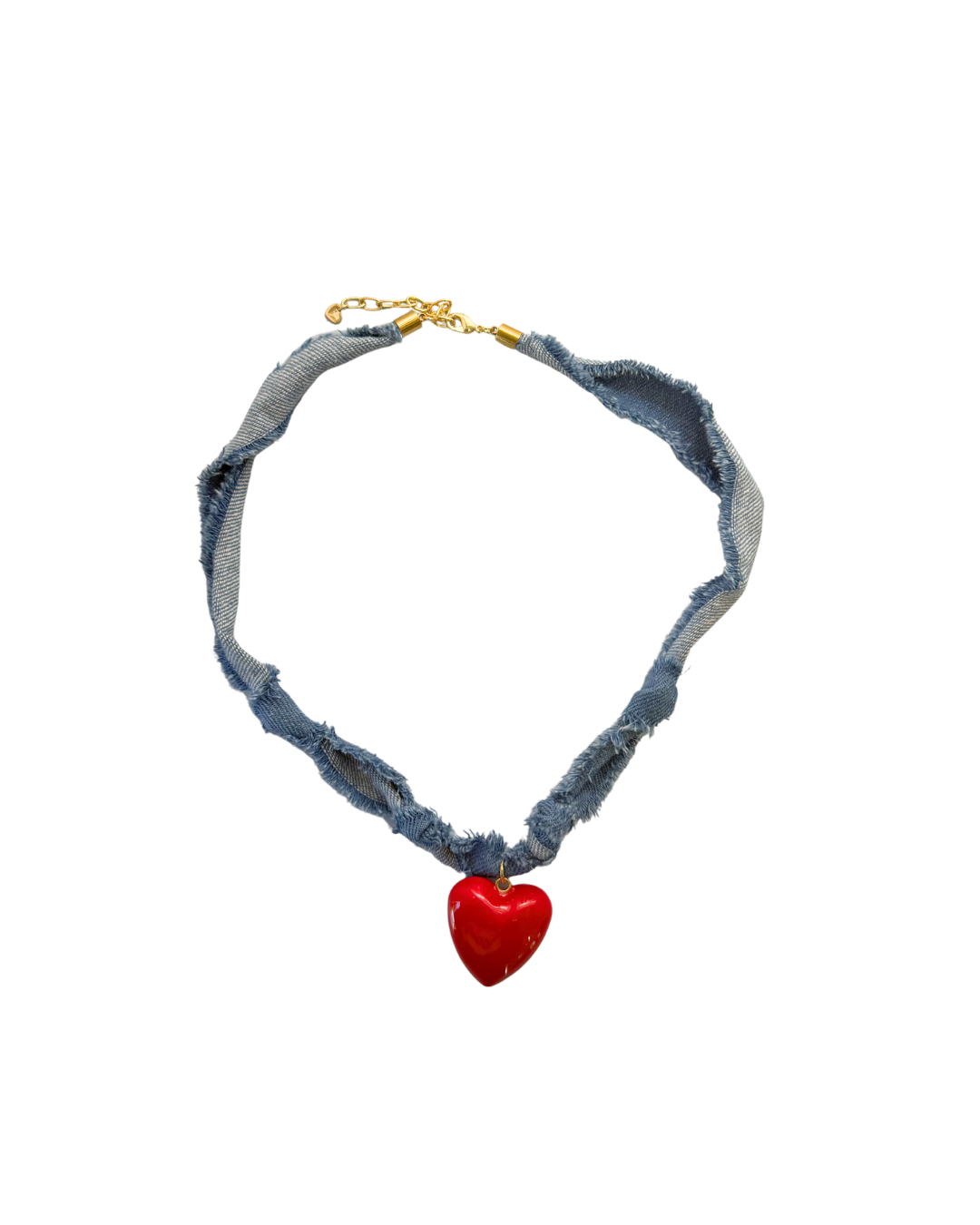 Denim Heart Necklace