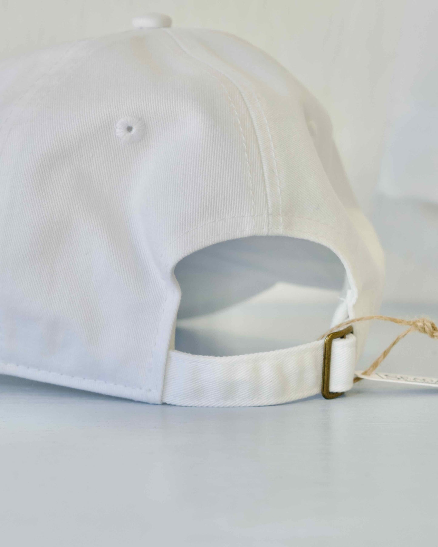 Door County Hand Stamped White Baseball Cap