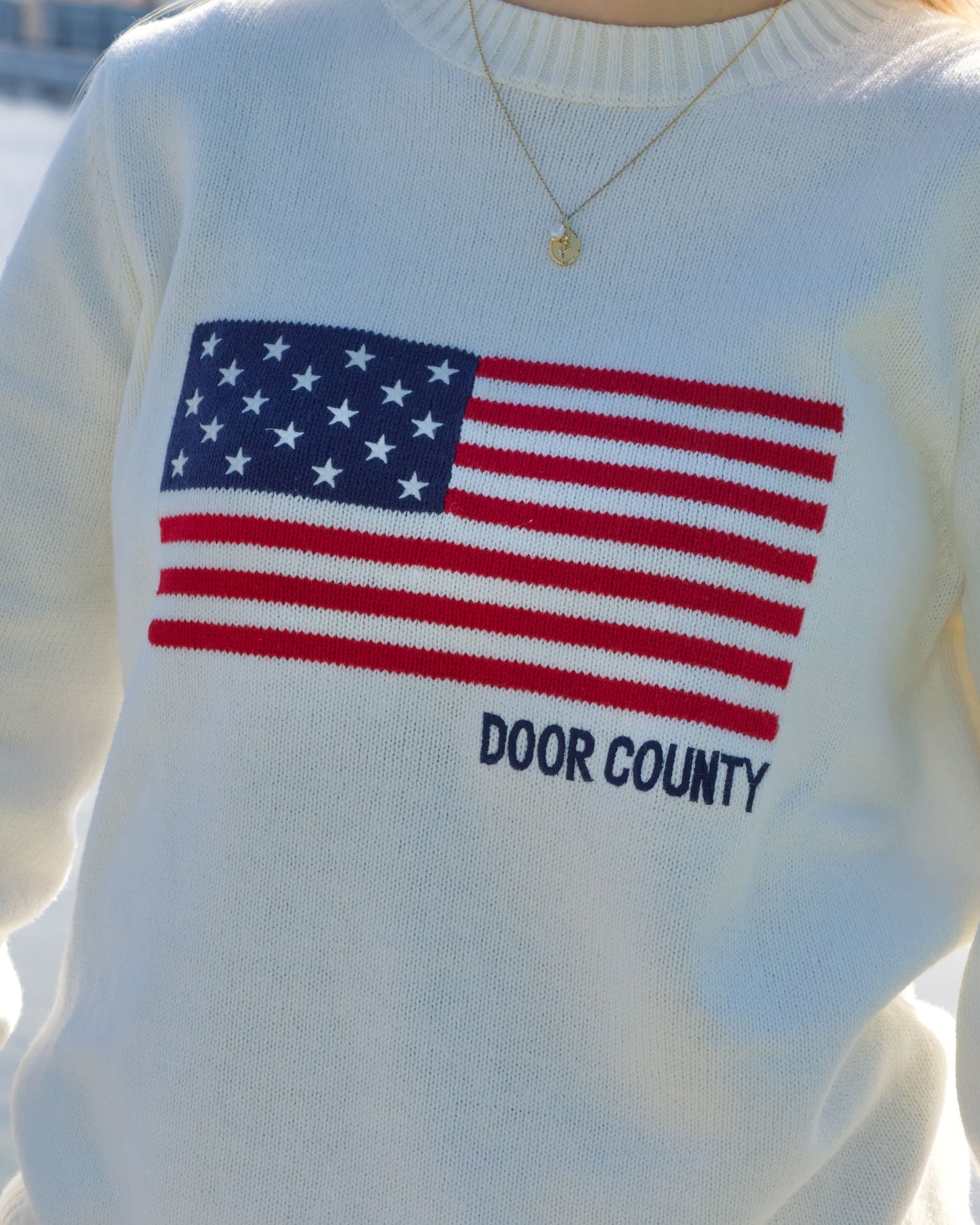 Door County American Flag Sweater
