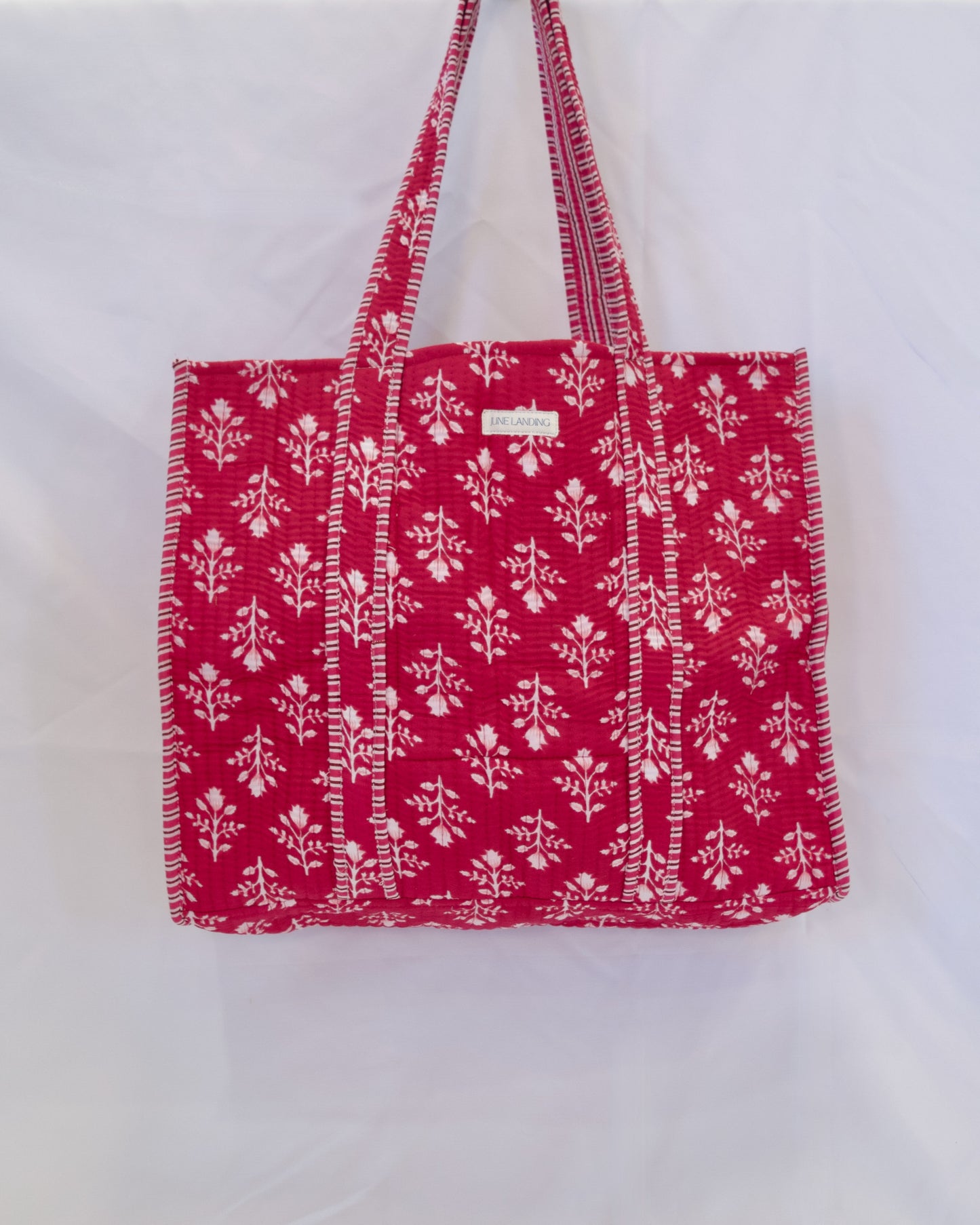 Penelope Floral Blockprint Quilted Harbor Tote