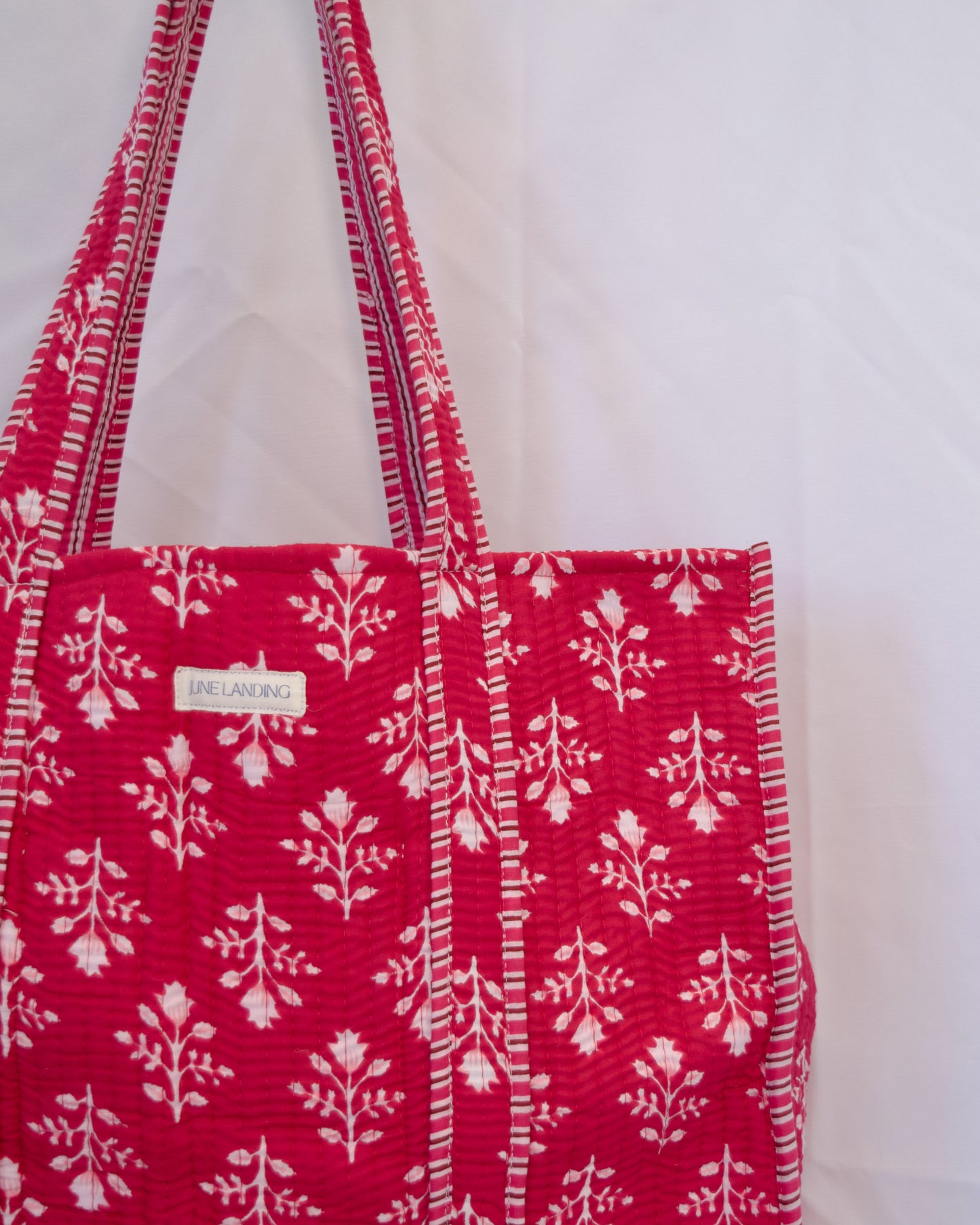 Penelope Floral Blockprint Quilted Harbor Tote