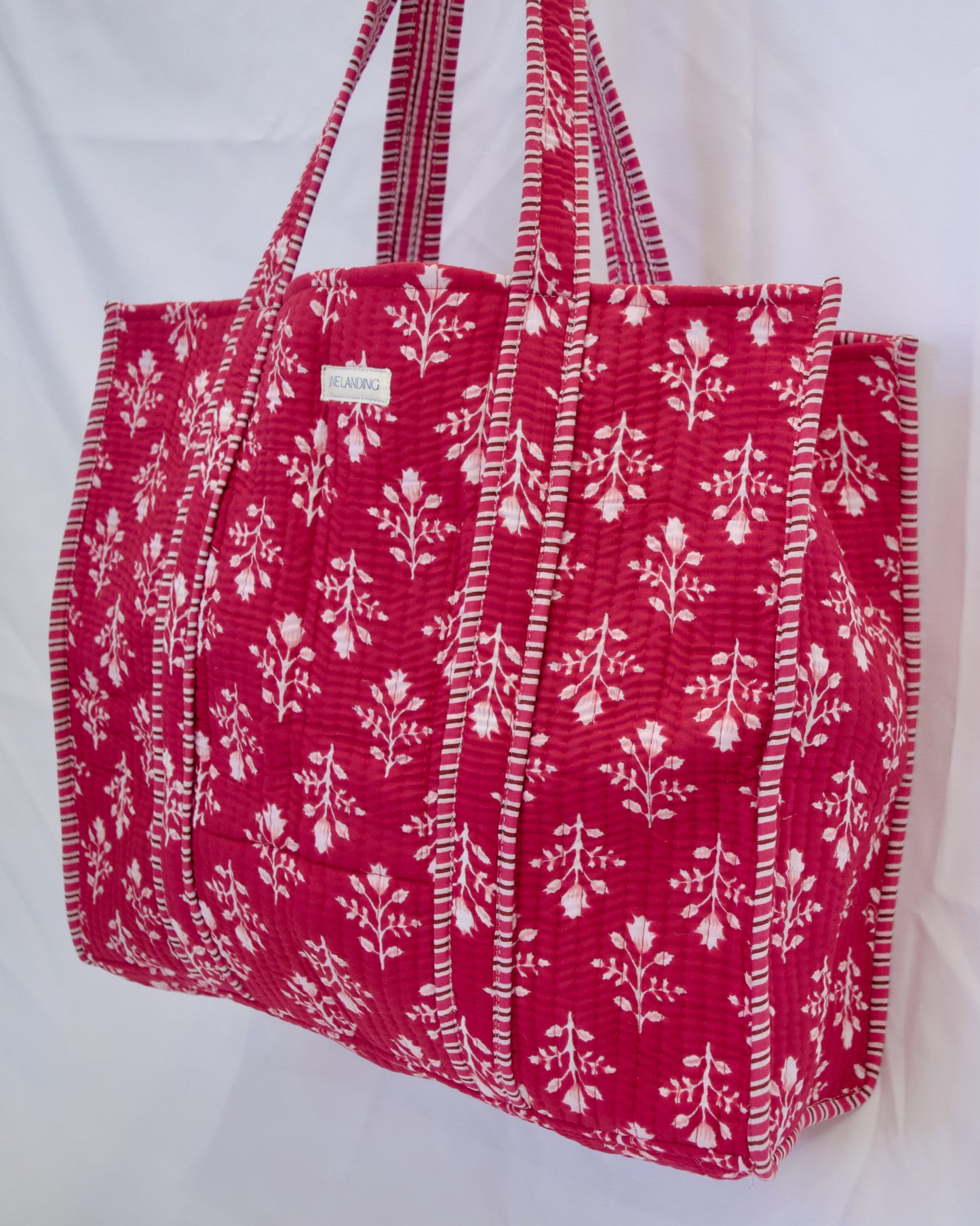 Penelope Floral Blockprint Quilted Harbor Tote