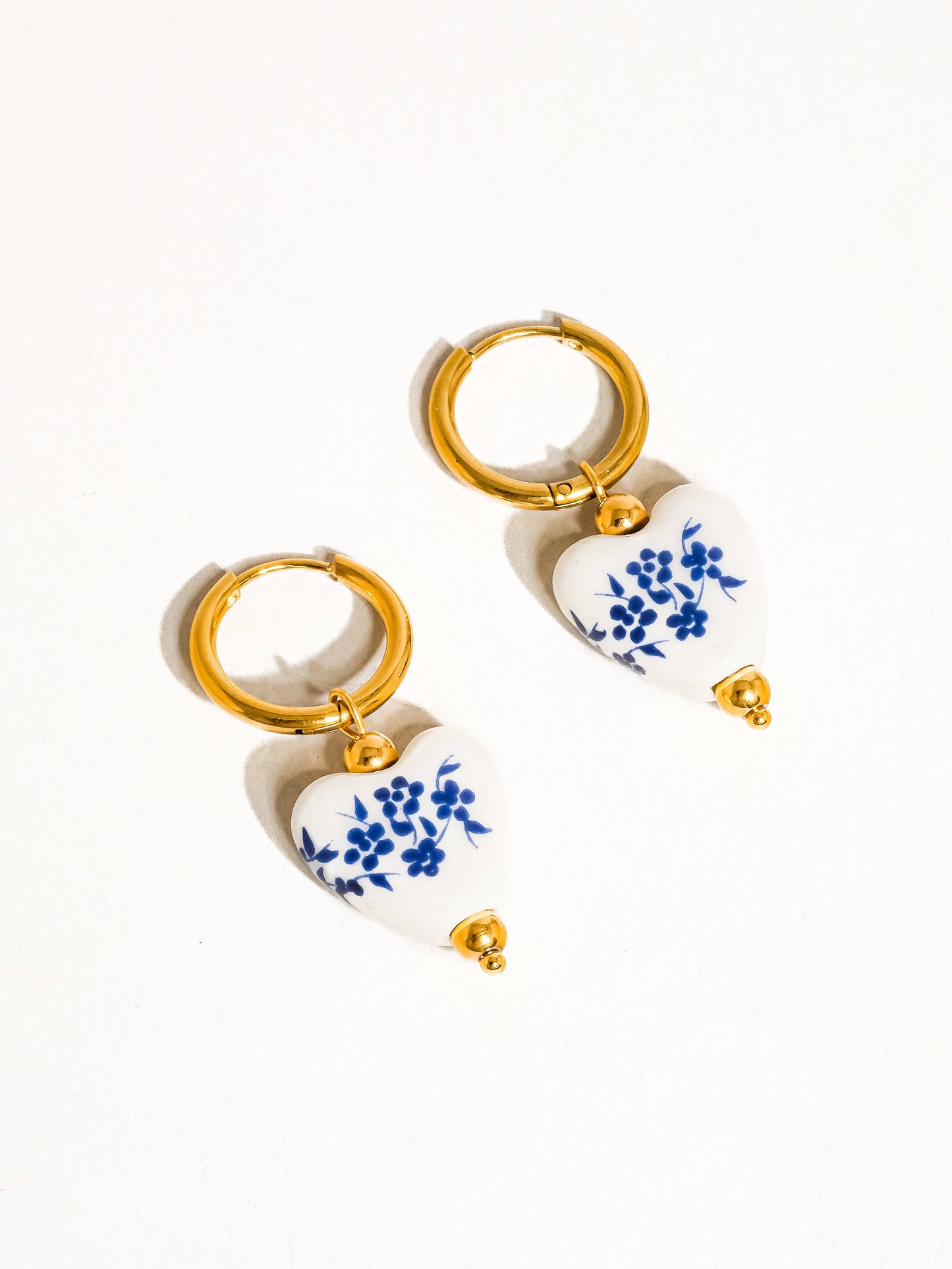 Poppy Ceramic Floral Heart Earrings