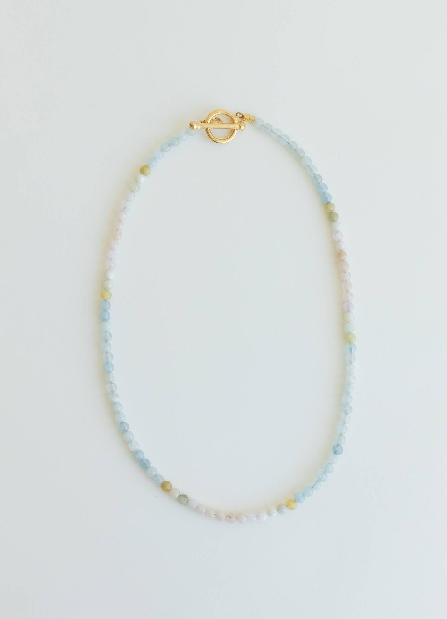 Aquamarine mini beaded necklace