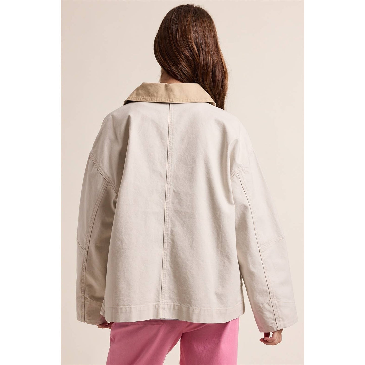 Take It On The Go Ecru Contrast Barn Jacket