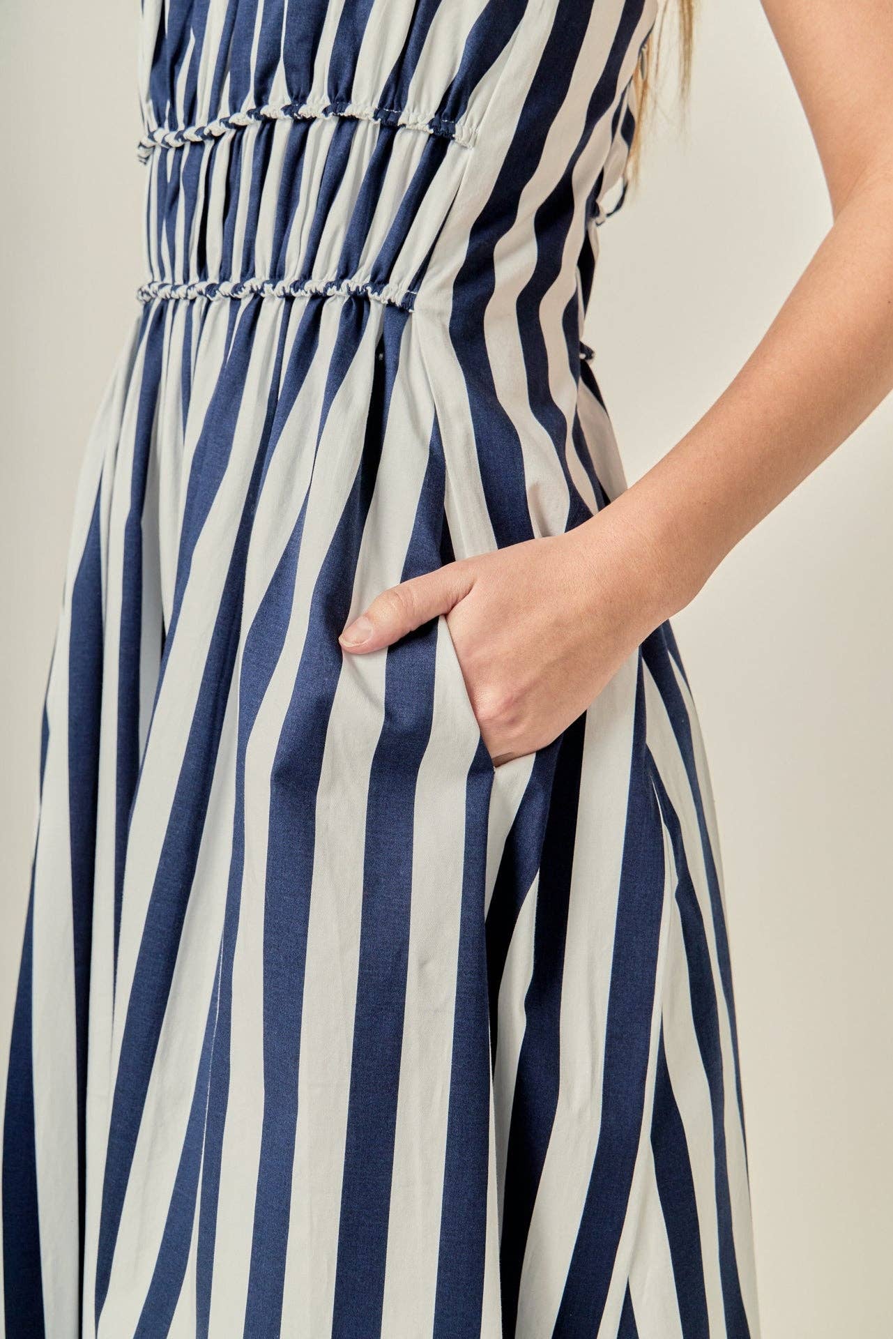 Stripe Sleeveless Maxi Dress