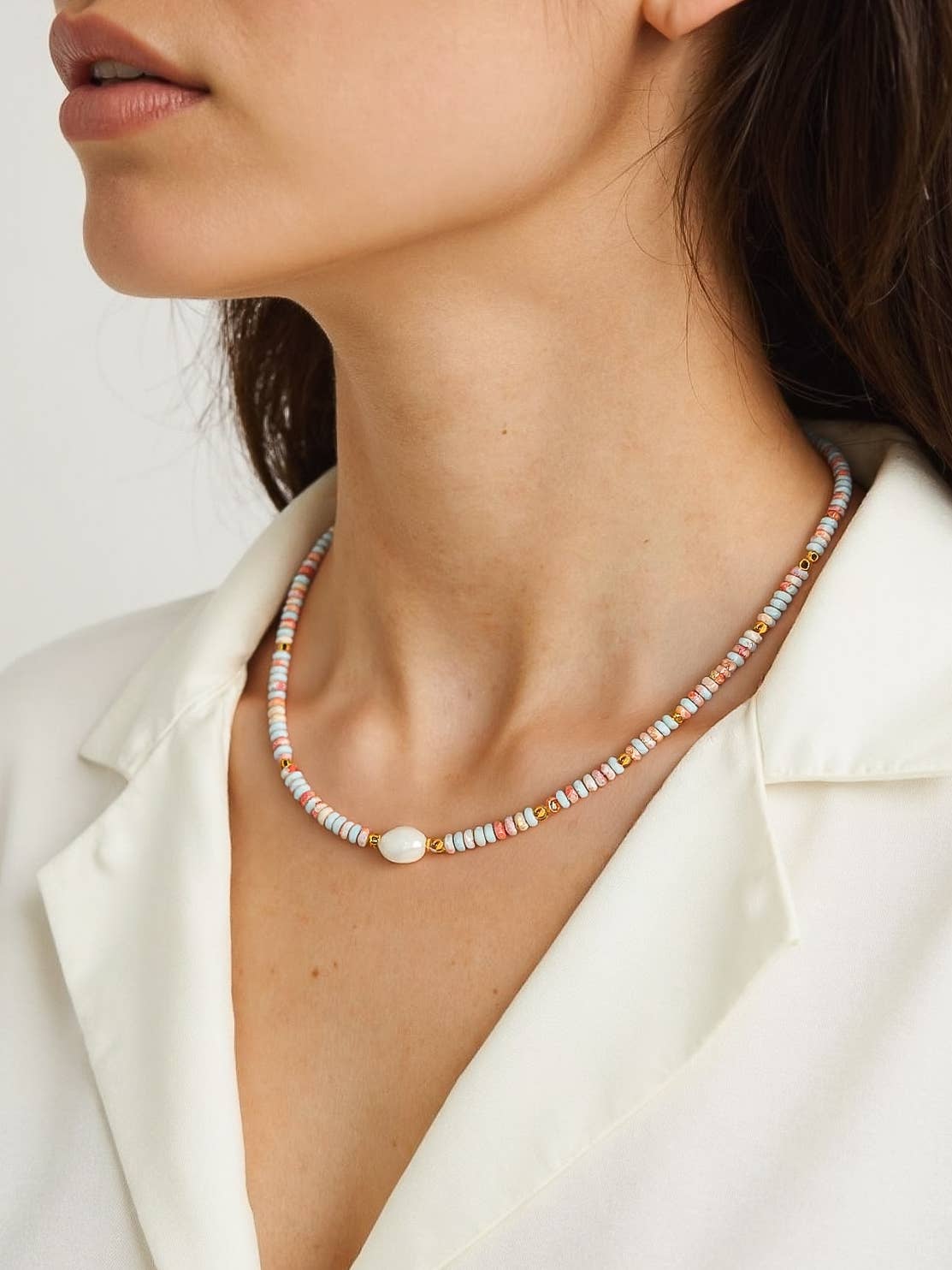 Logan Beaded Pearl Necklace