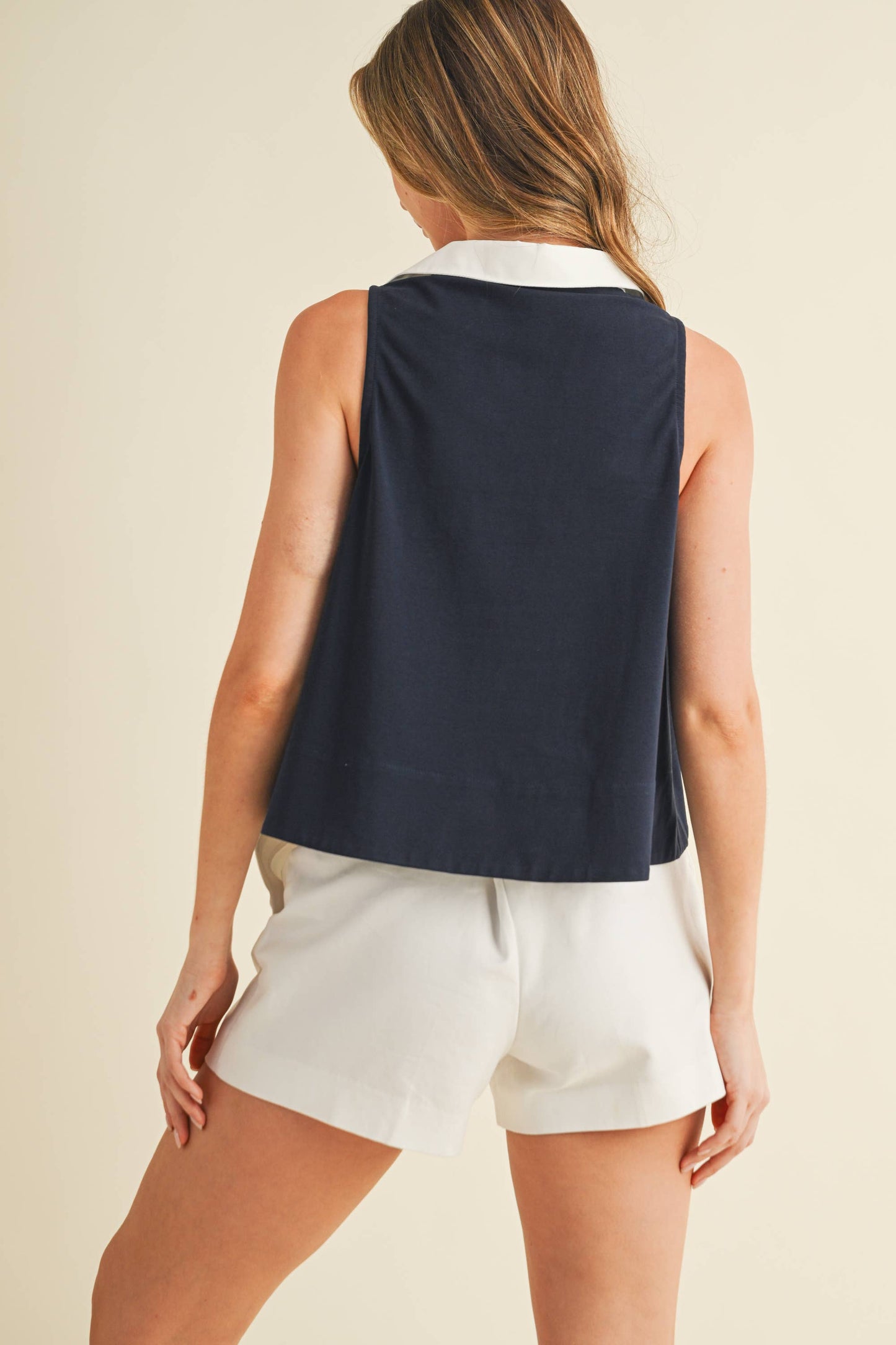 Sara Collared Cotton Poplin Top
