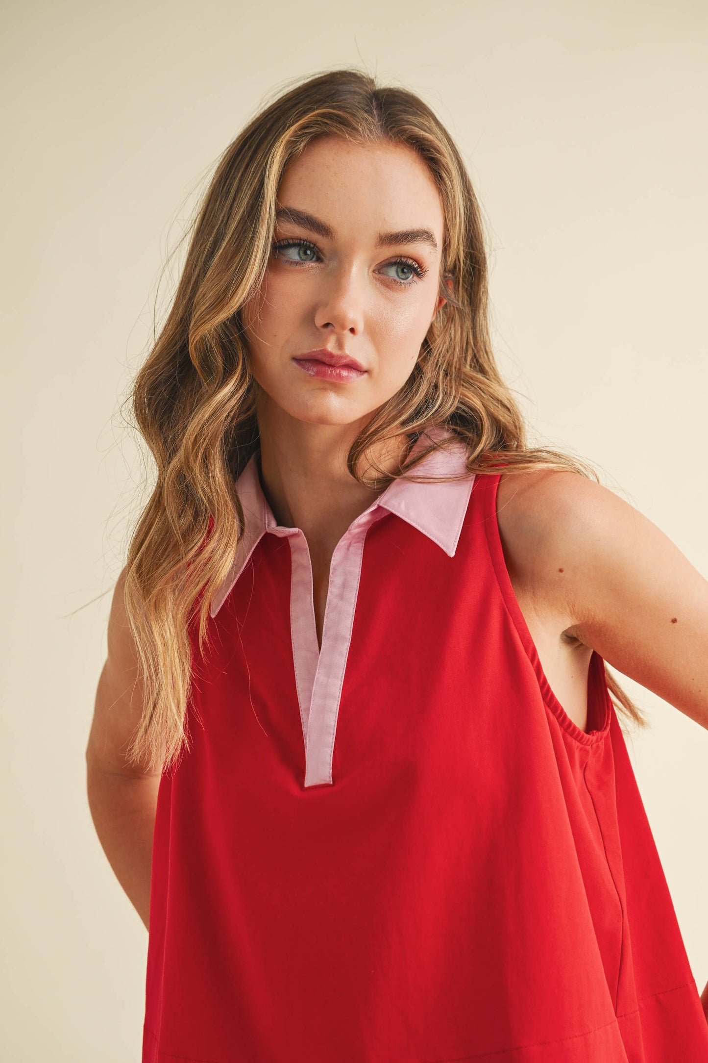 Sara Collared Cotton Poplin Top