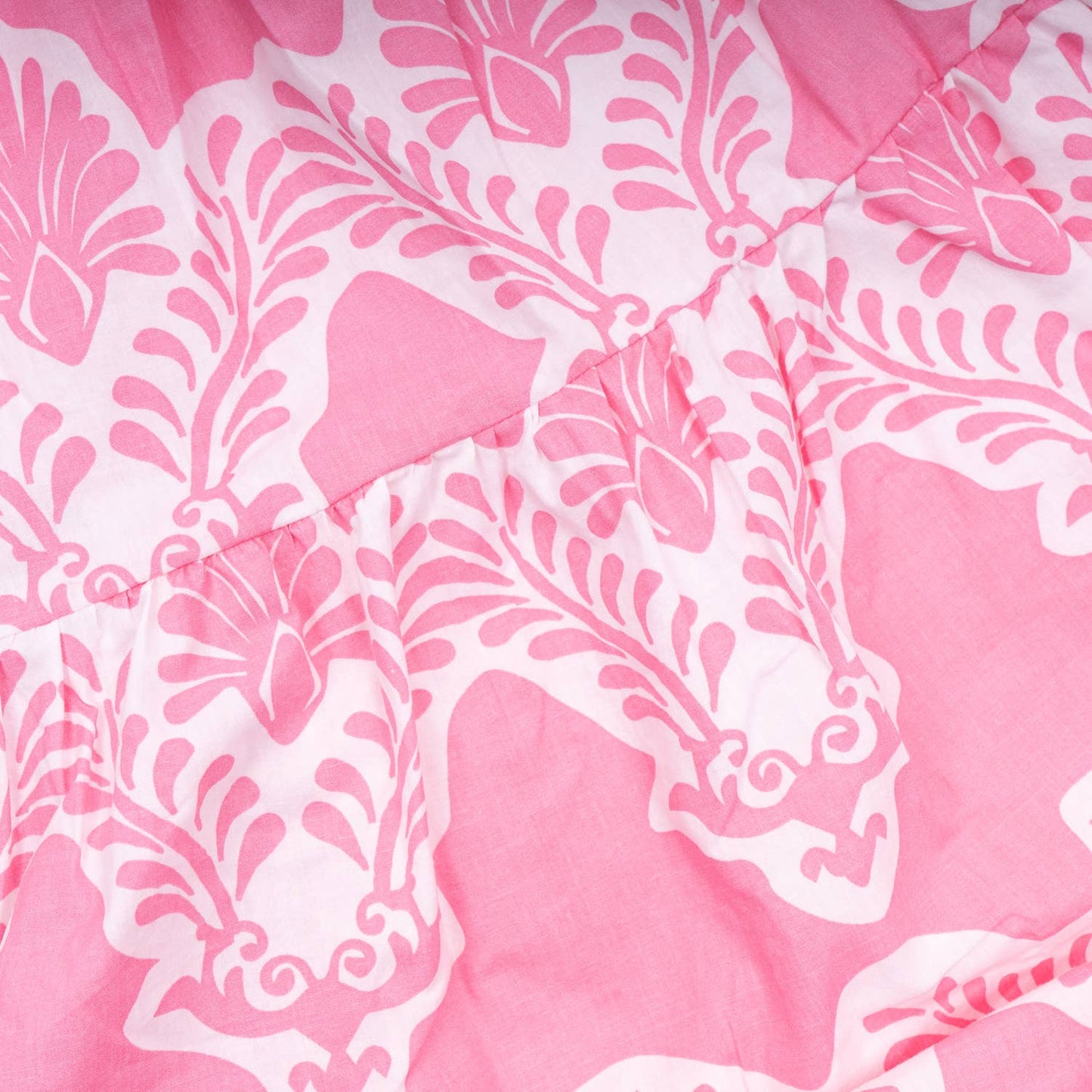 Modern Pink Smocked Flutter Sleeve Dress
