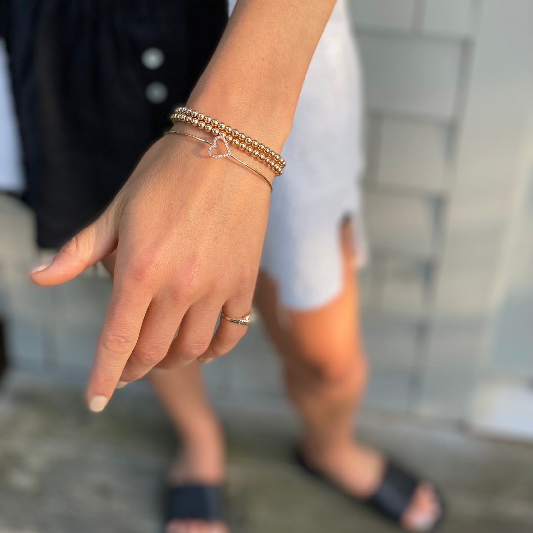 Gold Ball Beaded Bracelet - 4mm