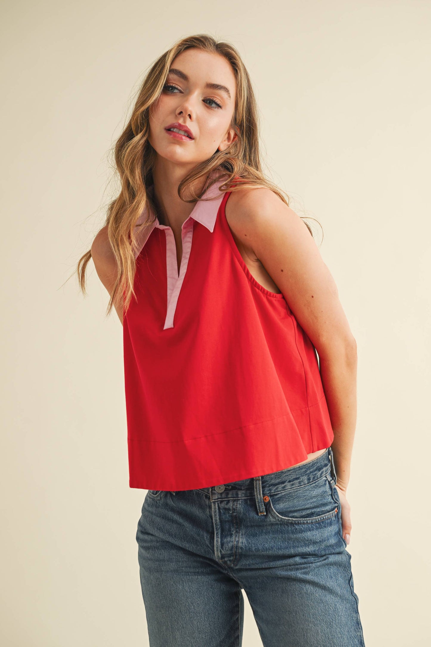 Sara Collared Cotton Poplin Top