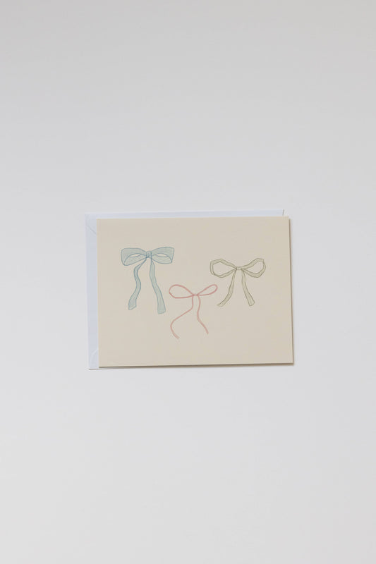 Ribbon Bow Greeting Card (Blank Interior)