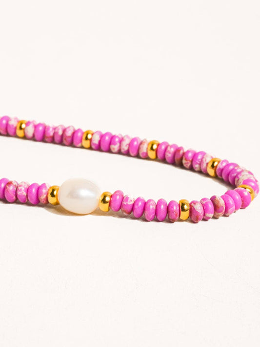 Logan Purple Multi Beaded Pearl Necklace