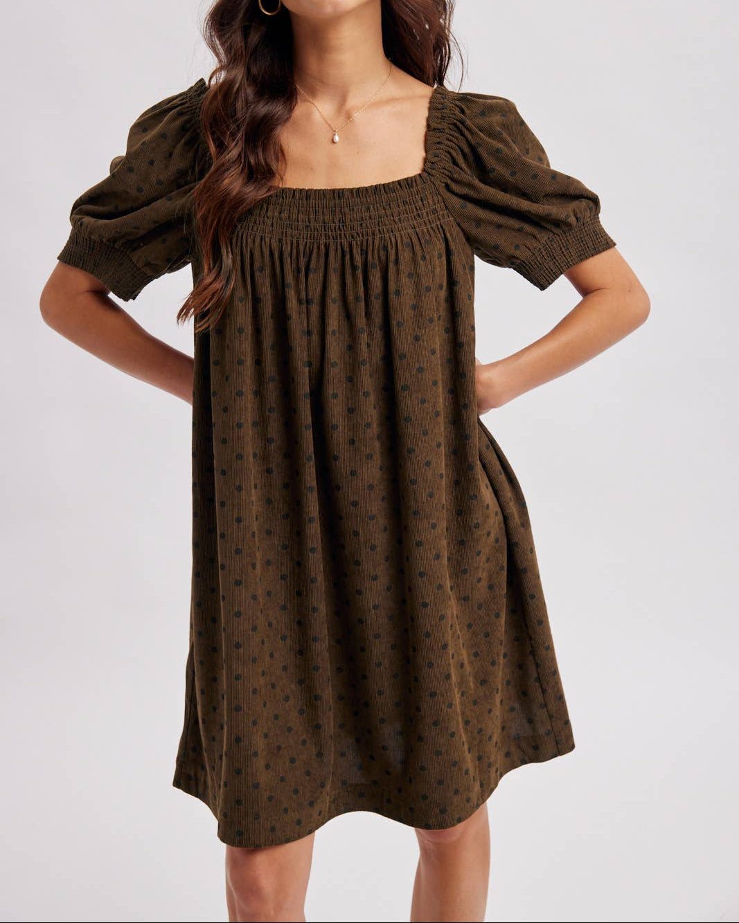 Polka Dot Corduroy Dress