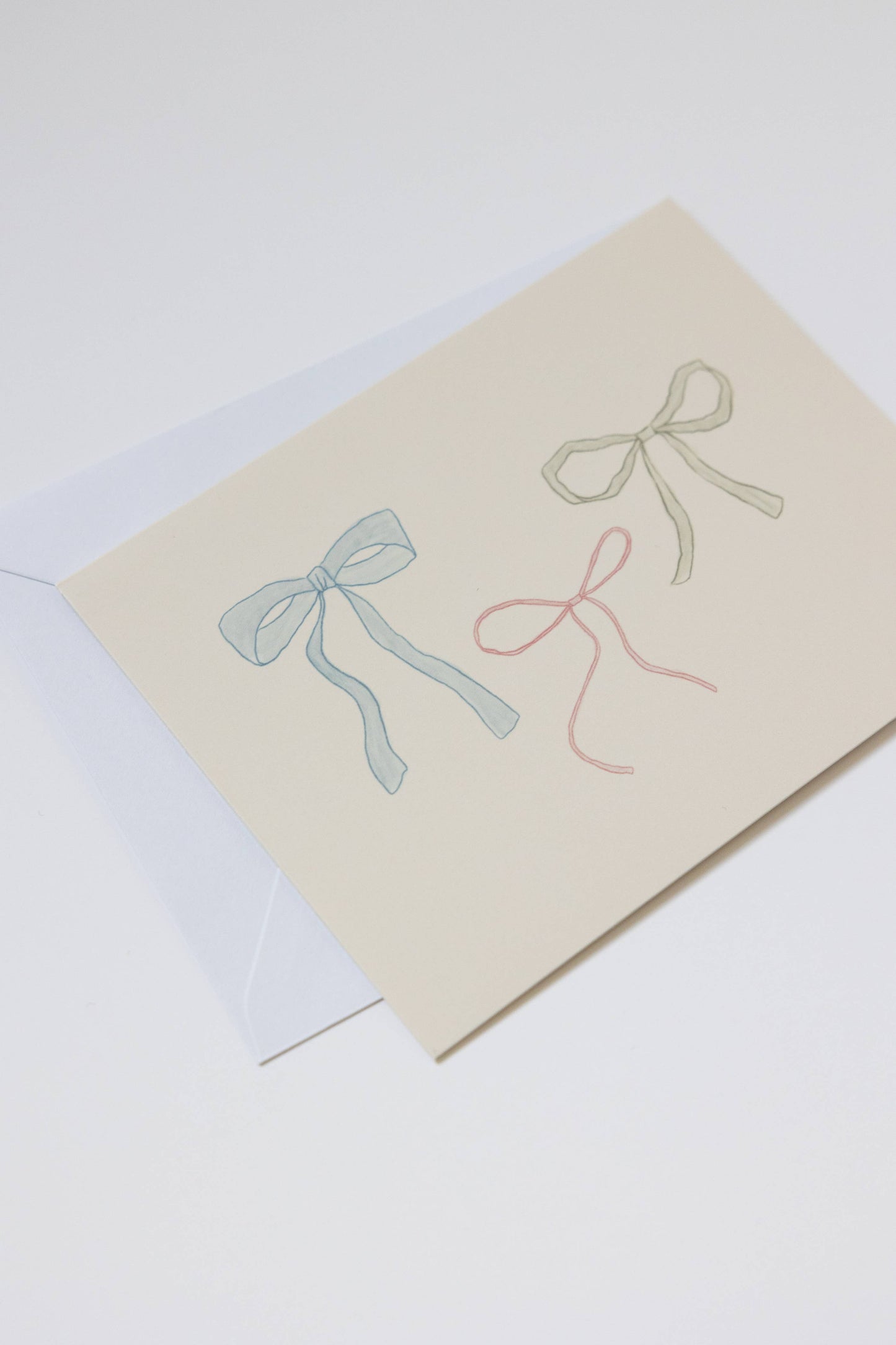 Ribbon Bow Greeting Card (Blank Interior)