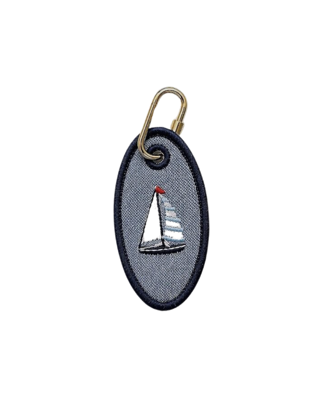 Sailboat Embroidered Bag Charm