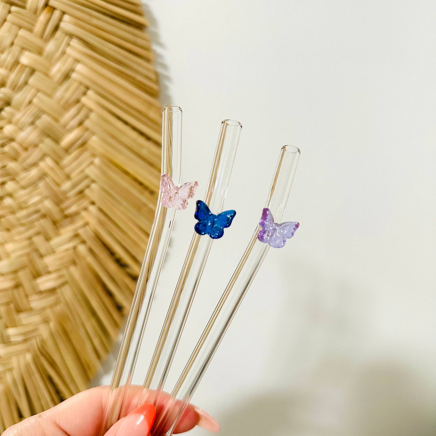 Butterfly Reusable Glass Straws