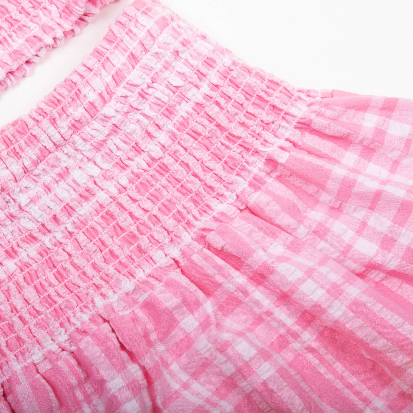 Pucker Pink Smocked Tie Top & Skirt Set