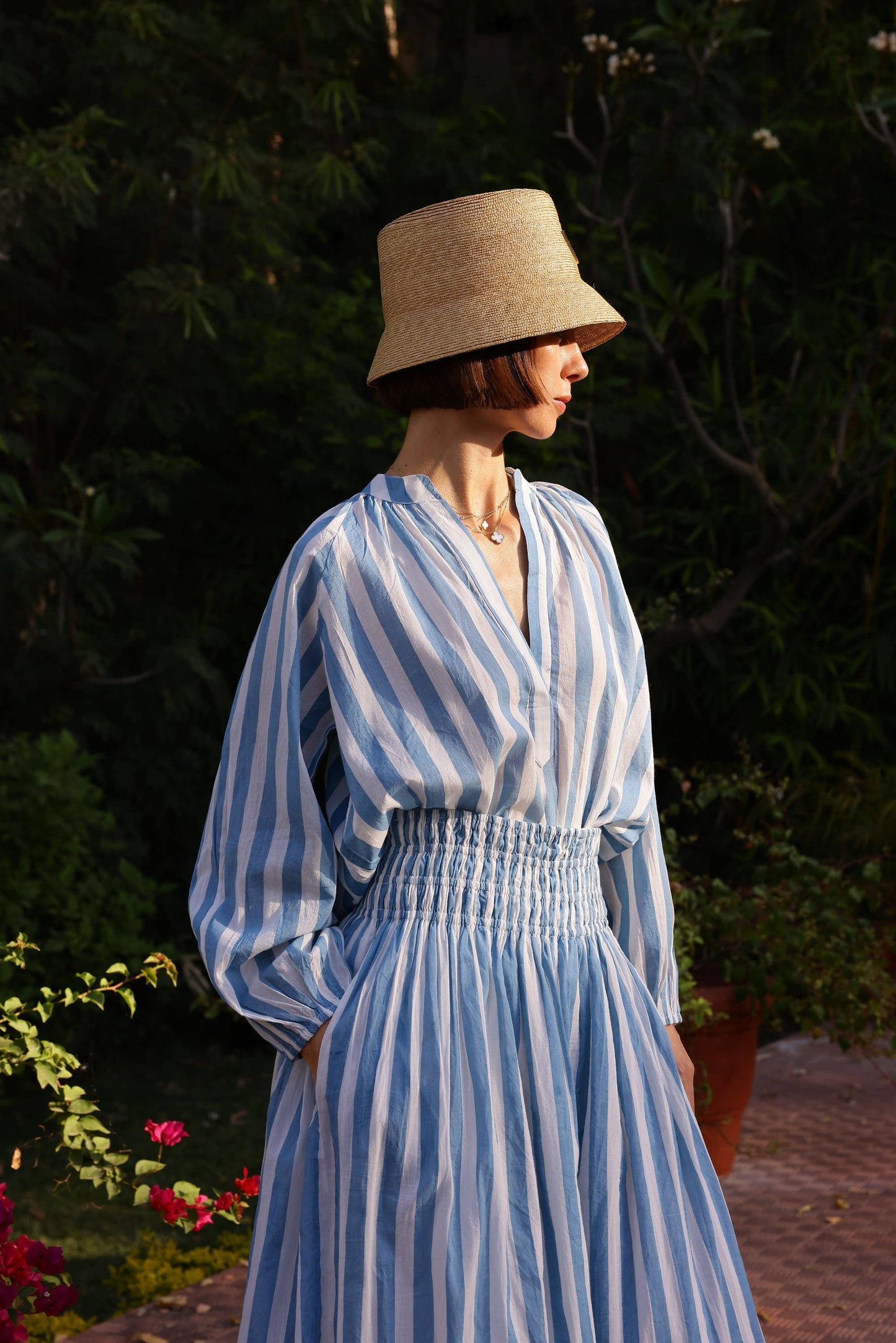 Porto Blue Stripe Skirt