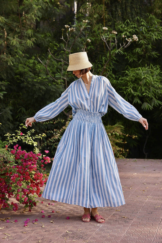 Porto Blue Stripe Skirt
