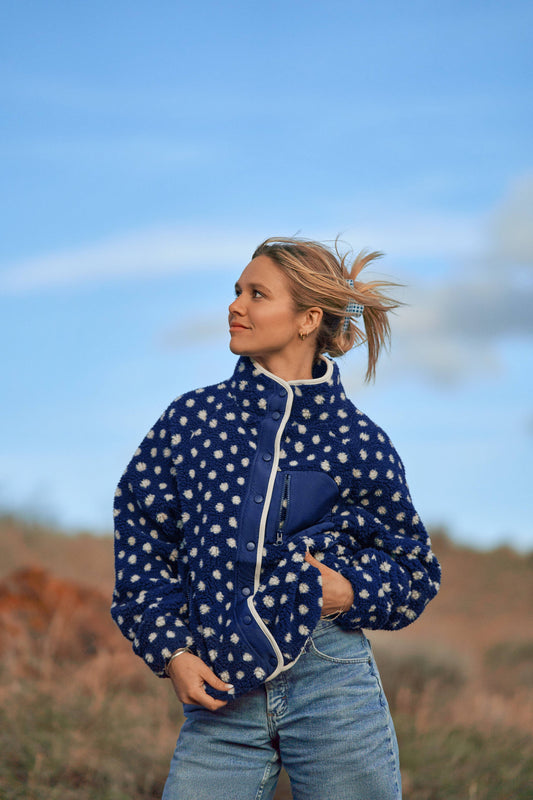 Navy Polka Dot Teton Jacket