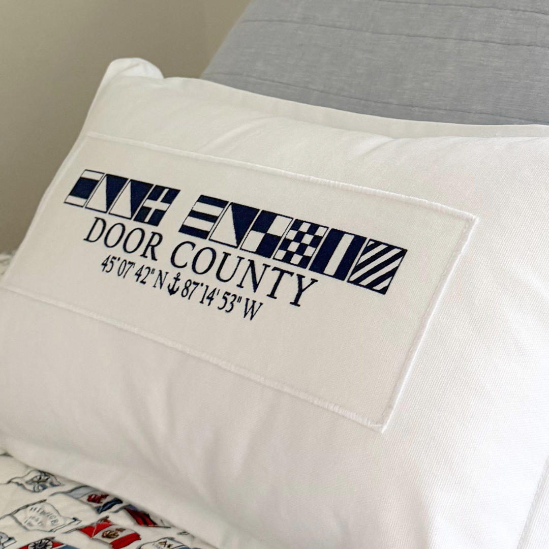 Door County Nautical Flag Pillow
