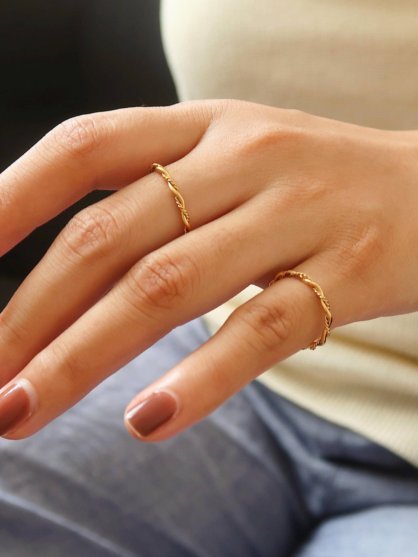 Ember Dainty Braided Ring