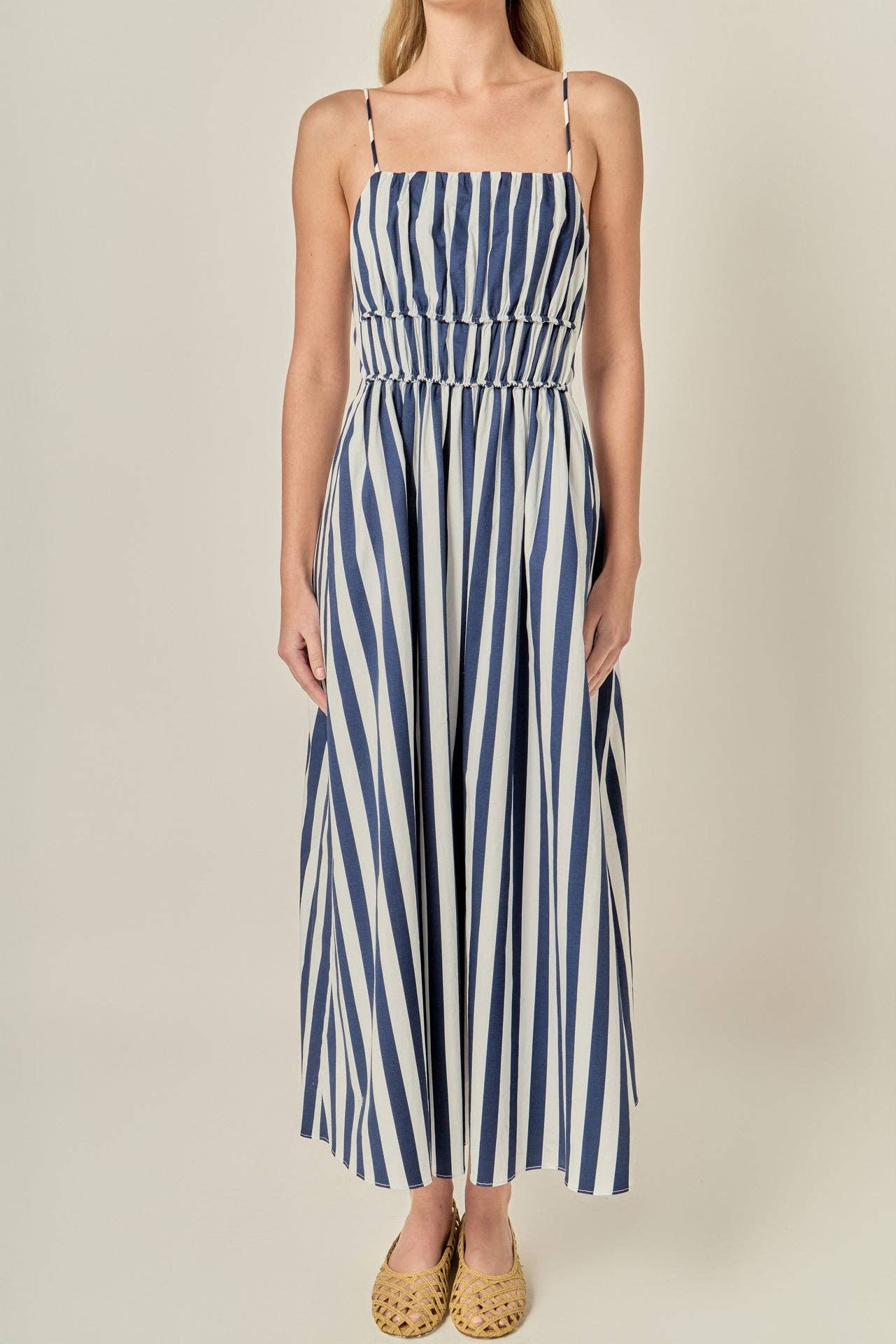 Stripe Sleeveless Maxi Dress