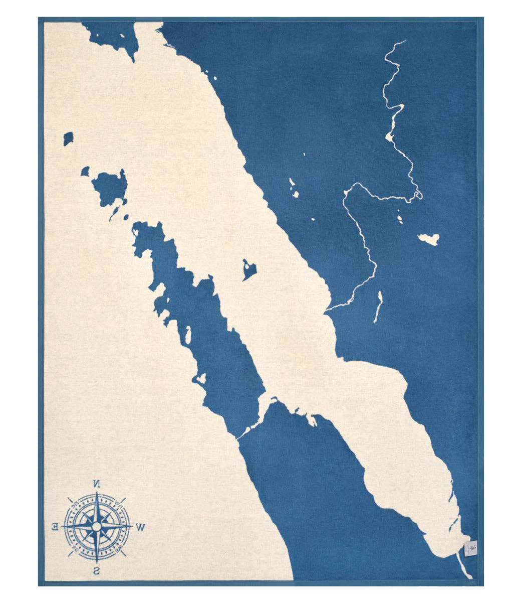 Door County Wisconsin Map ChappyWrap Blanket