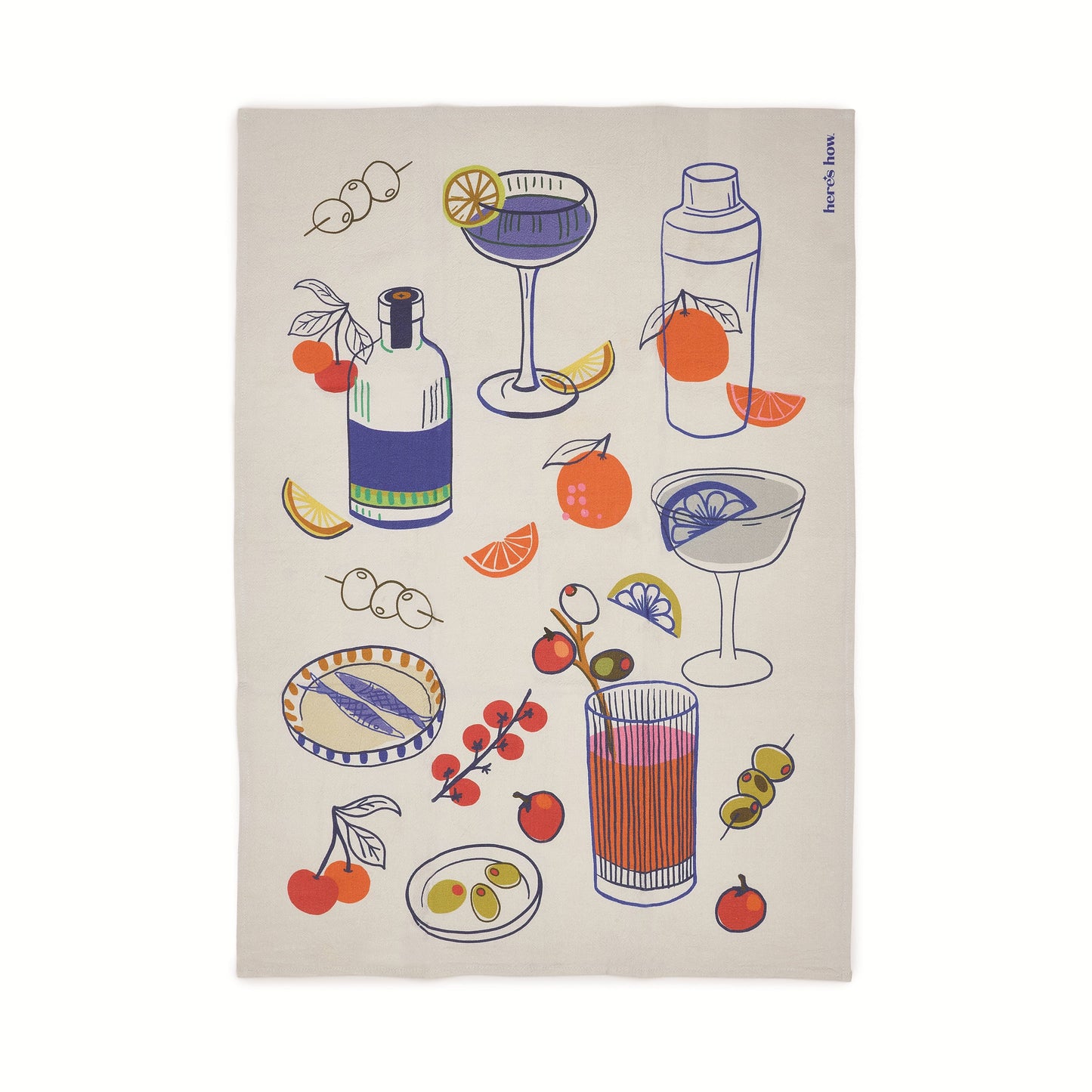 Cocktails Tea Towel