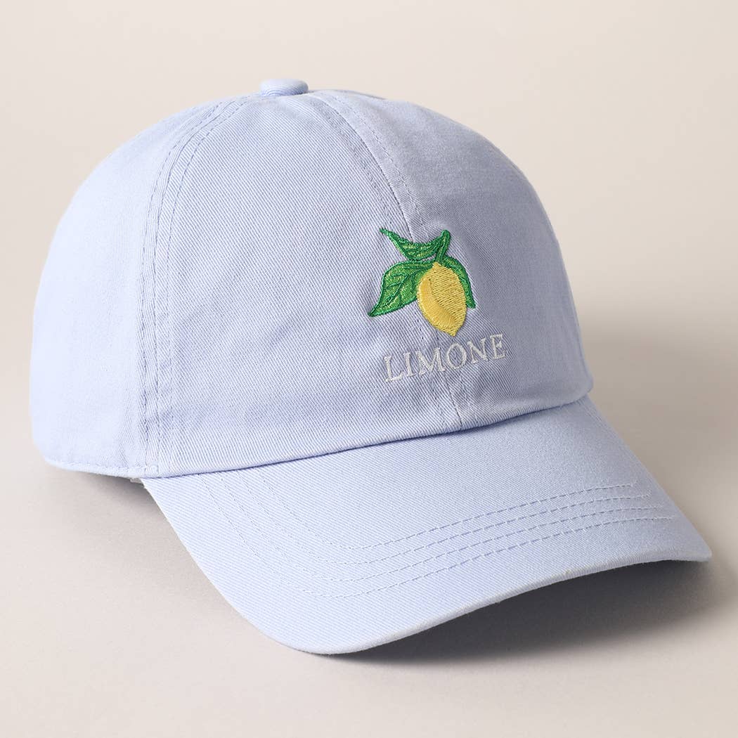 Limon Letter and Image Embroidered Baseball Cap