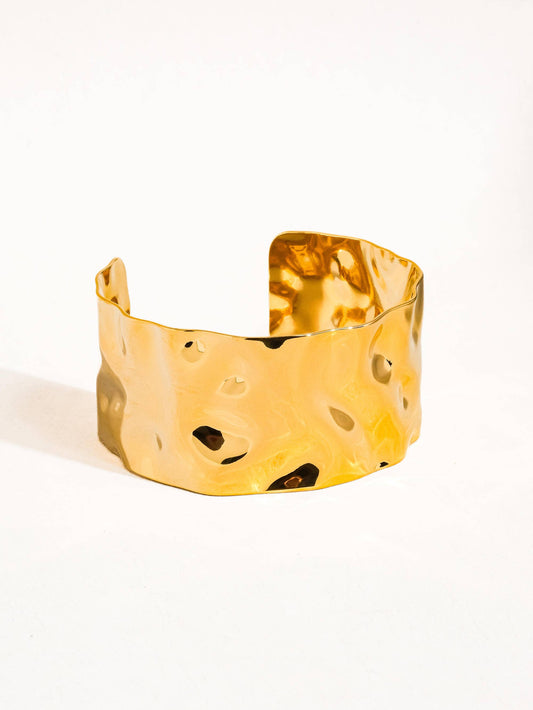 Hammered Gold Cuff Bangle