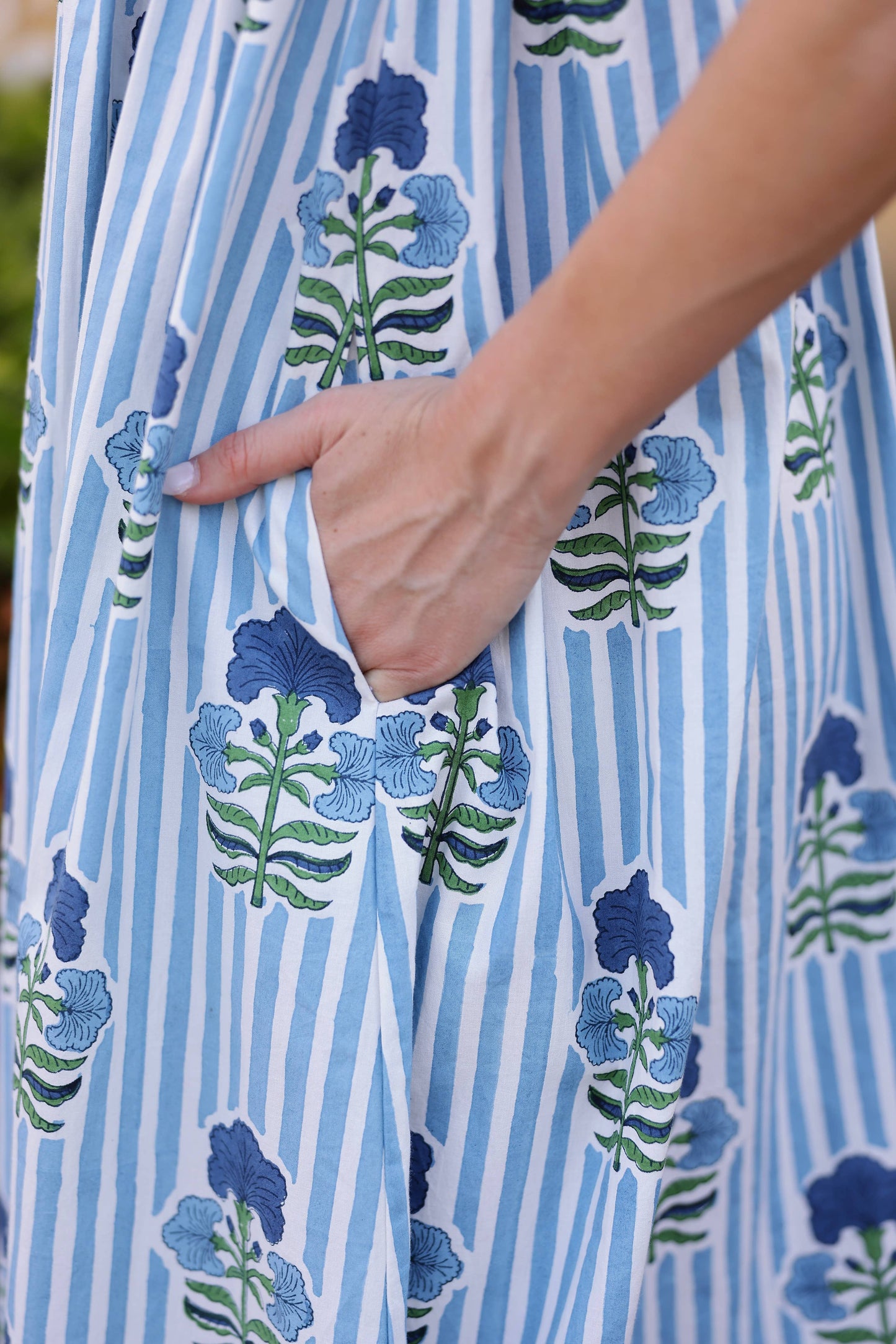 Annika Blue Block Print Dress