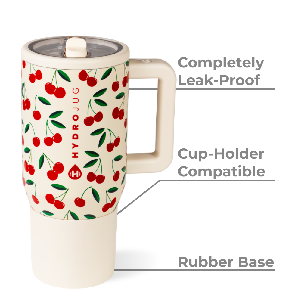 HydroJug Cherries 20 oz Traveler Tumbler