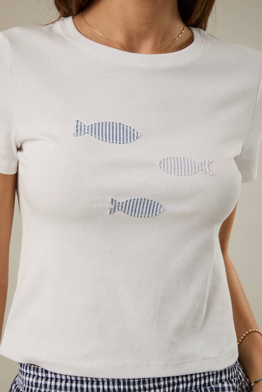 Patchwork Fish Ribbed Tee