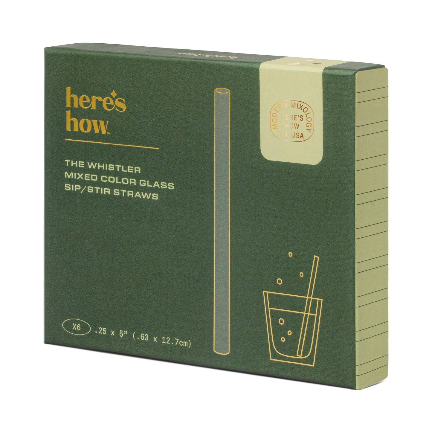 Colored Glass Straw Set