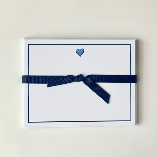 Sweet Heart, Blue - Flat Note Cards