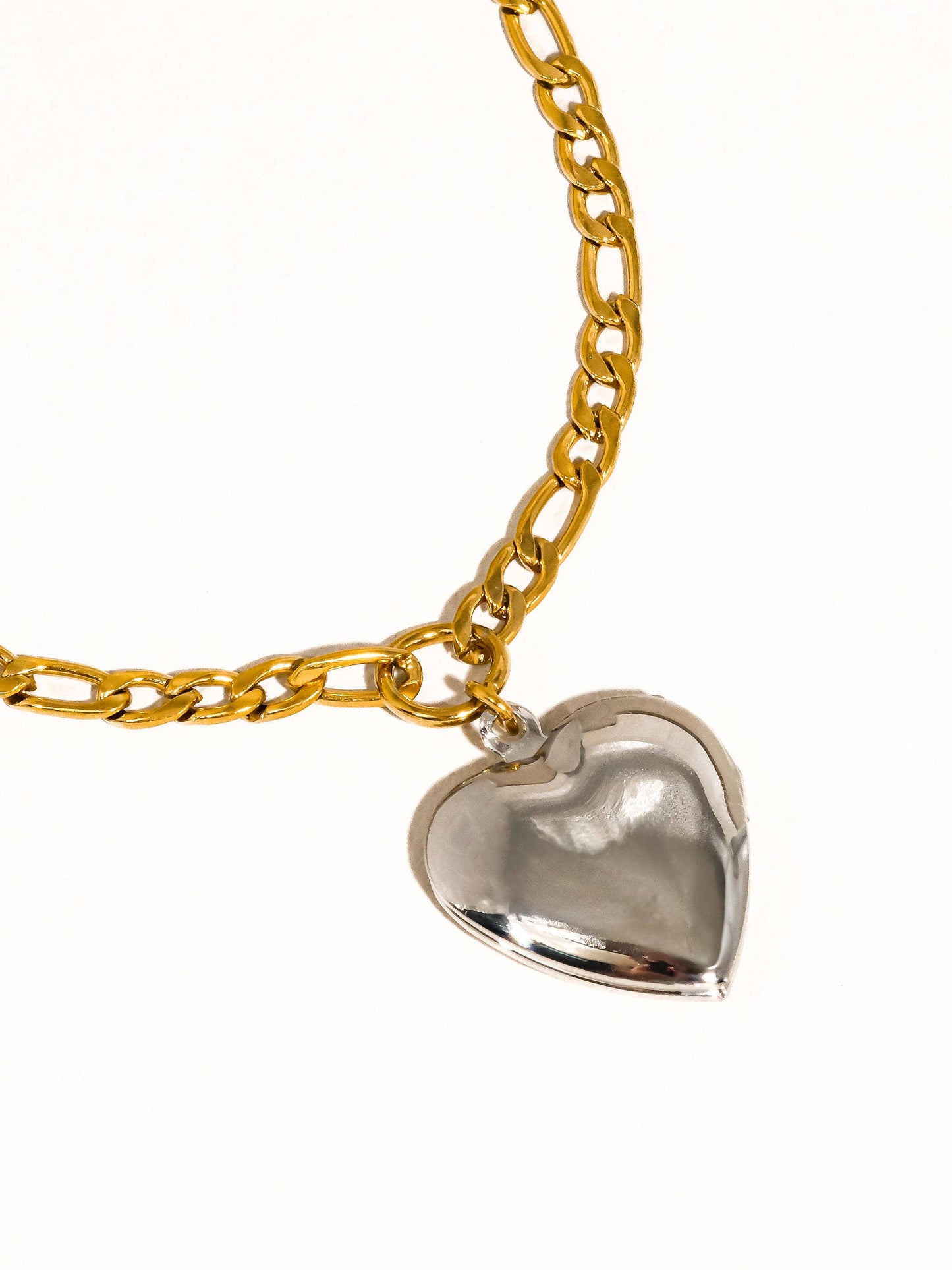Mixed Metals Heart Locket Necklace