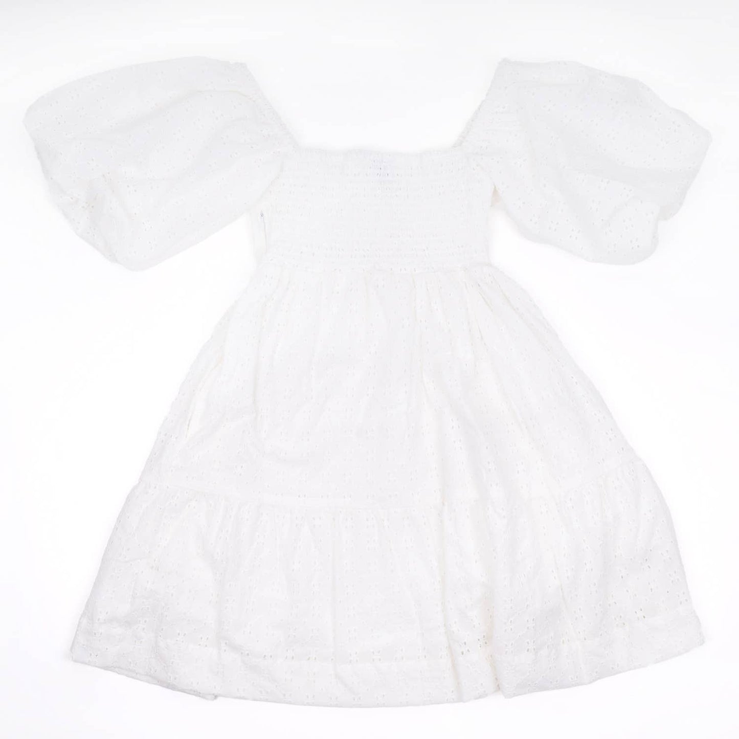 Esmeralda White Eyelet Smocked Dress