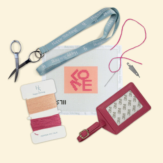 Love Luggage Tag Needlepoint Kit