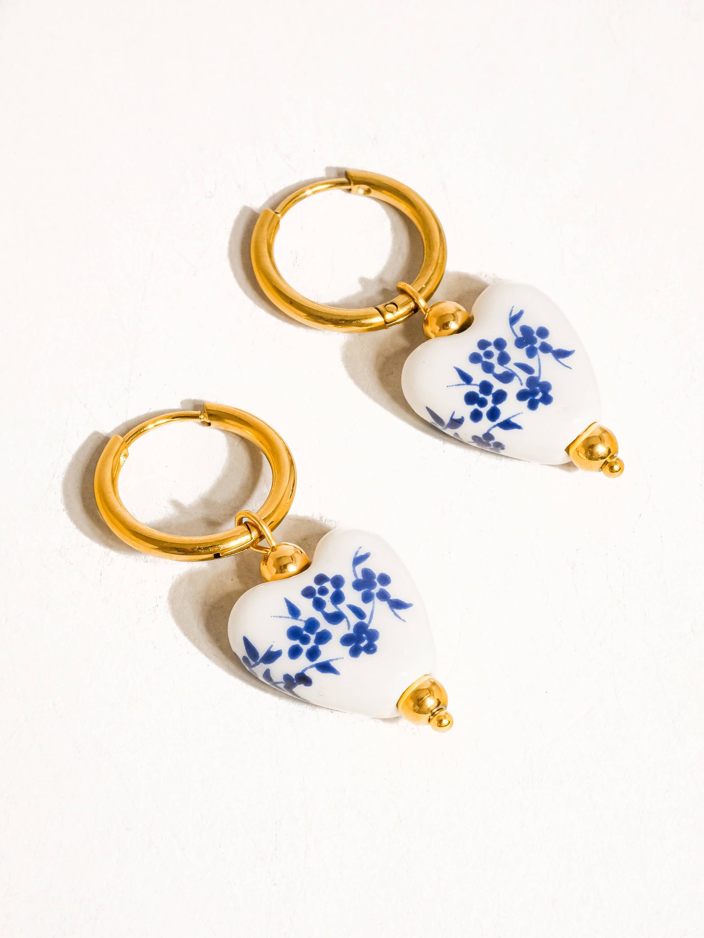 Poppy Ceramic Floral Heart Earrings