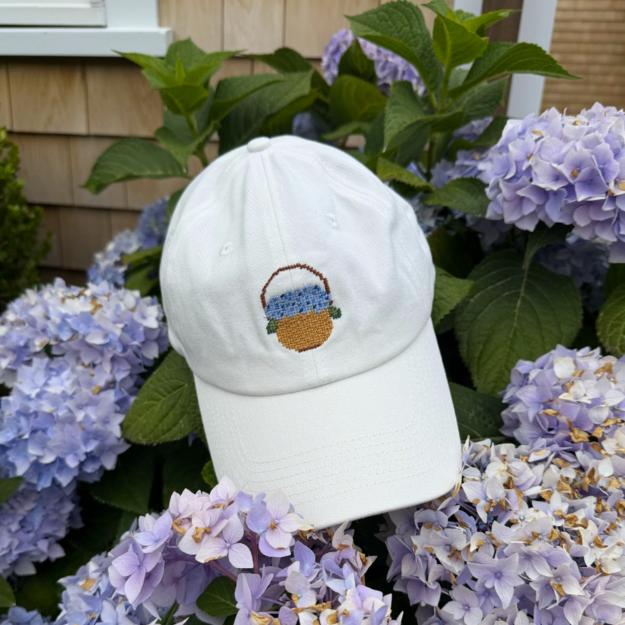 Hydrangea Basket Needlepoint Hat