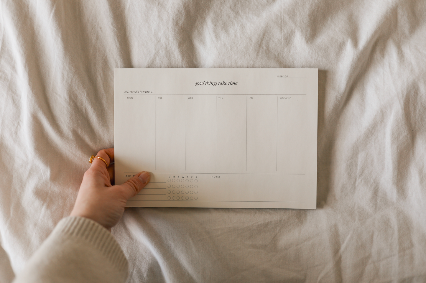 Good Things Take Time Weekly Notepad Planner